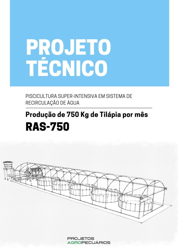 projeto de produção de tilápia em sistema de recirculação de água para 750 kg por mes